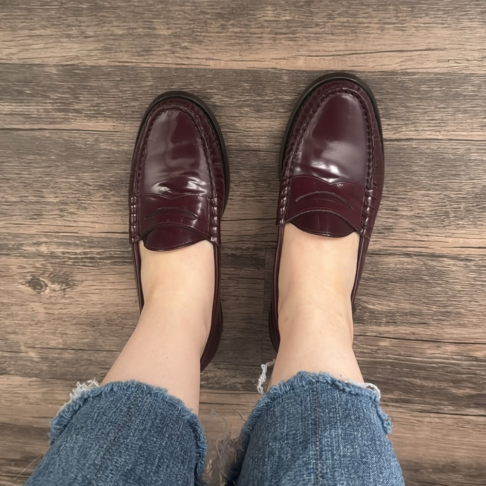 J. Crew rare Burgundy Winona penny loafers in spazzolato Italian leather - Picture 5 of 5